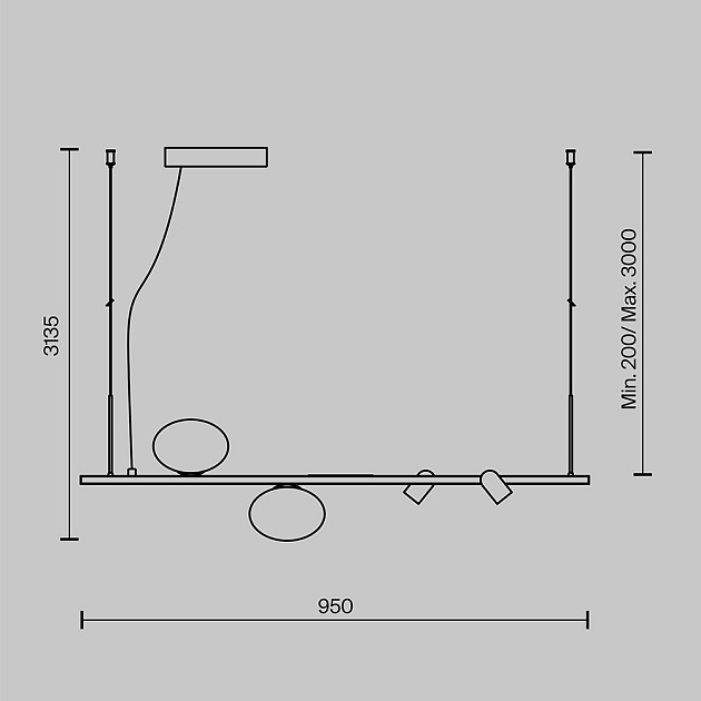 Подвесная люстра Maytoni Inversio MOD350PL-02BBS Фото № 6