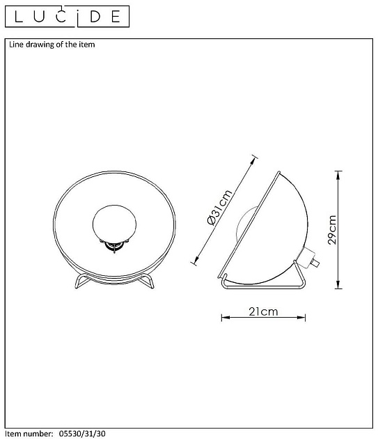 Настольная лампа Lucide Alvaro 05530/31/30 изображение 5 Настольная лампа Lucide Alvaro 05530/31/30 Фото № 5