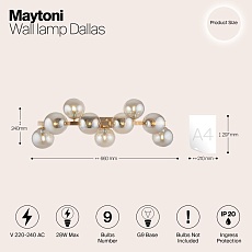Бра Maytoni Dallas MOD547WL-09G 1