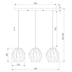 Подвесной светильник Eurosvet Moire 50137/3 черный 2