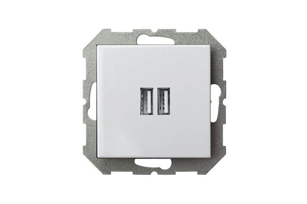 Розетка 2xUSB Liregus Epsilon белый 28-0352 Фото № 5