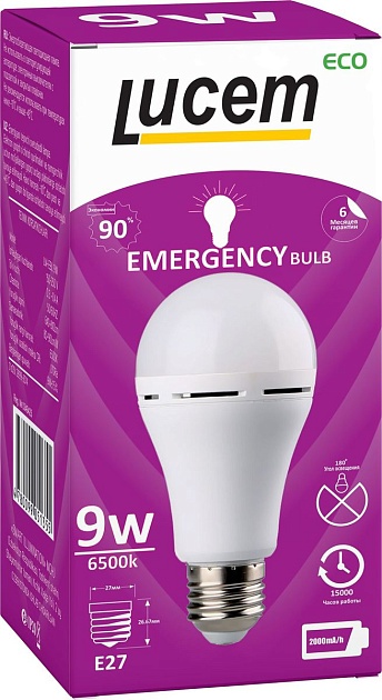 Лампа светодиодная Lucem E27 9W 6500K матовая FLEBL092765L изображение 2 Лампа светодиодная Lucem E27 9W 6500K матовая FLEBL092765L Фото № 2