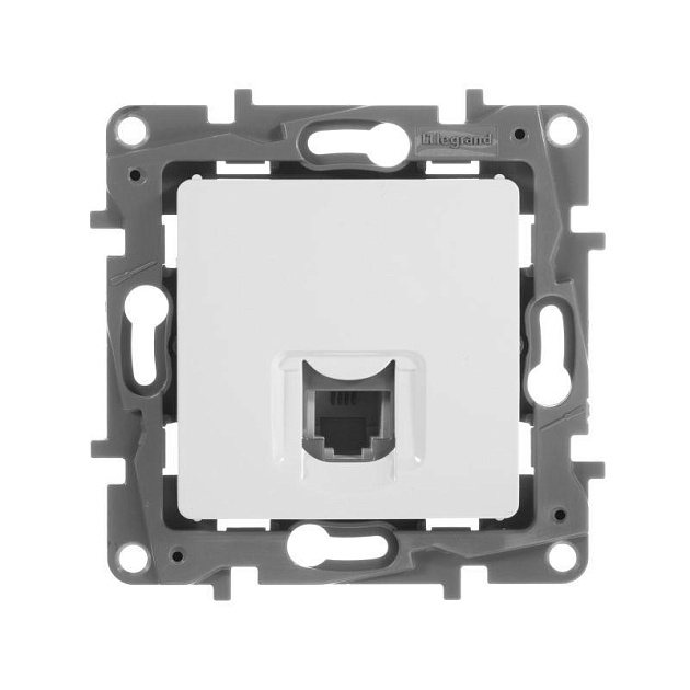 Розетка телефонная RJ11 Legrand Etika белая 672240 Фото № 1