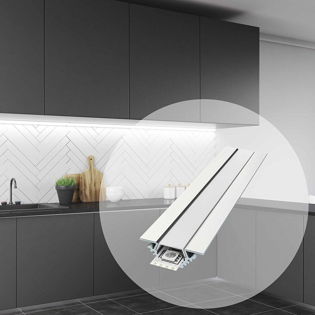 Профиль угловой накладной с рассеивателем серебро 2м. Apeyron 08-03 Фото № 11