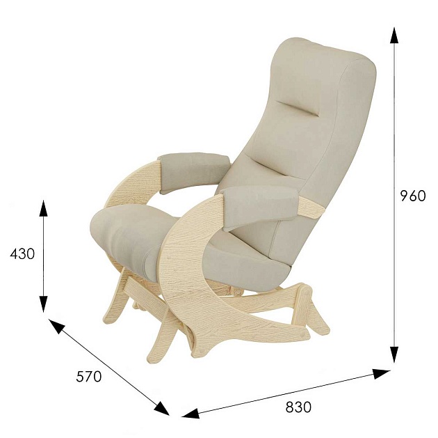 Кресло-качалка Мебелик Эталон шпон 008382 Фото № 3