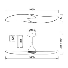 Люстра-вентилятор Mantra IPANEMA II 9039 1