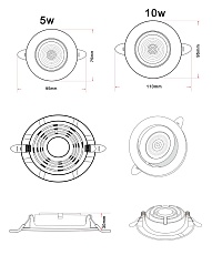 Встраиваемый светодиодный светильник Zortes RAIZ ZRS.57796.5 2