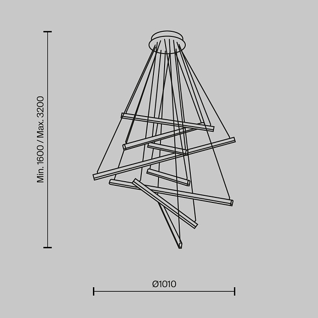 Подвесной светодиодный светильник Maytoni Line MOD016PL-L96GK изображение 5 Подвесной светодиодный светильник Maytoni Line MOD016PL-L96GK Фото № 5