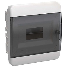 TEKFOR Корпус пластиковый ЩРВ-П-8 IP41 черная прозрачная дверь IEK TF5-KP12-V-08-41-K01-K03