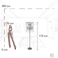 Торшер LOFT IT Vaille Crystal 10450F 1