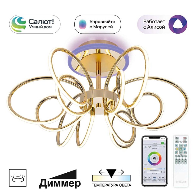 Потолочная светодиодная люстра Citilux Salma Smart CL224A162 изображение 1 Потолочная светодиодная люстра Citilux Salma Smart CL224A162 Фото № 1