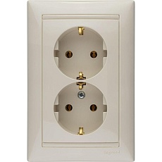 Розетка 2x2К+З Legrand Valena 16A 250V немецкий стандарт слоновая кость 774370