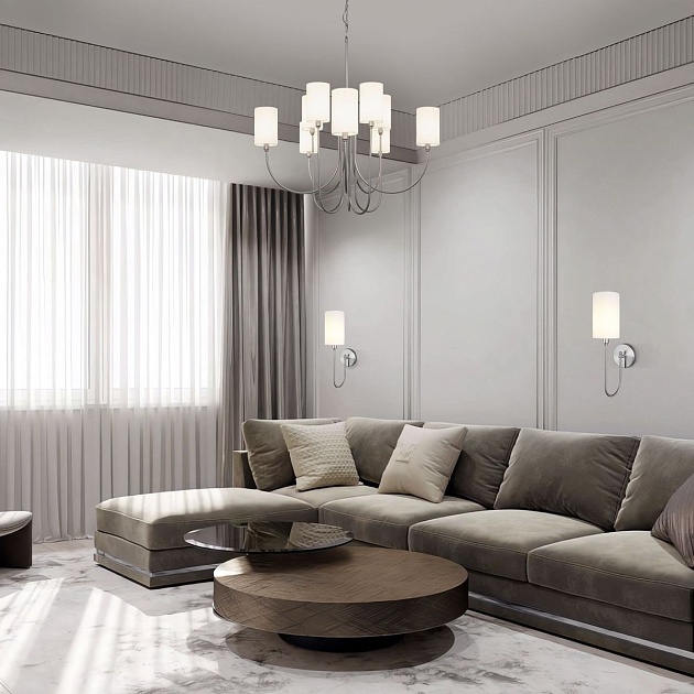 Подвесная люстра Eurosvet Abbey 60164/10 никель Smart изображение 6 Подвесная люстра Eurosvet Abbey 60164/10 никель Smart Фото № 6