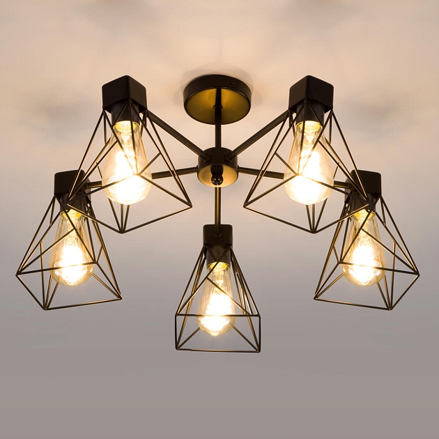 Потолочная люстра Eurosvet 70107/5 черный изображение 4 Потолочная люстра Eurosvet 70107/5 черный Фото № 4