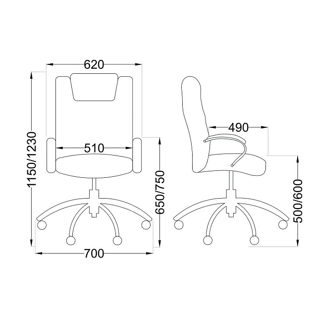 Кресло руководителя AksHome King чёрный, экокожа 56898 Фото № 2