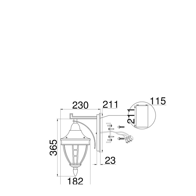Уличный настенный светильник Maytoni Novara O027WL-01B Фото № 3