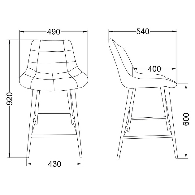 Полубарный стул AksHome Linx темно-зеленый, велюр 86208 Фото № 2