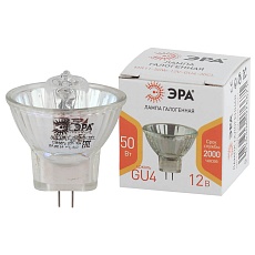 Лампа галогенная ЭРА GU4 50W 3000K прозрачная GU4-MR11-50W-12V-30CL Б0044749 2