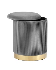 Пуф Stool Group Шарлотта с ящиком велюр серый 19A205VA-8167-55 1