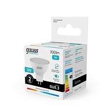 Лампа светодиодная Gauss GU5.3 9W 4100K матовая 11529 2