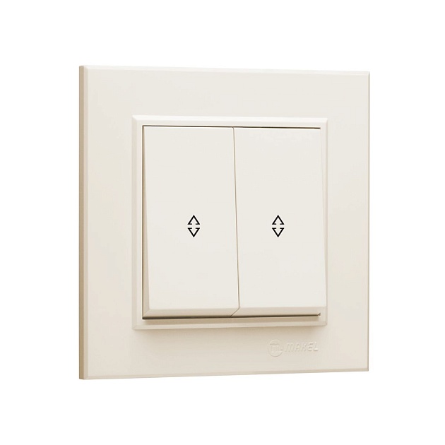Выключатель двухклавишный проходной Makel Karea 56010026 Фото № 1