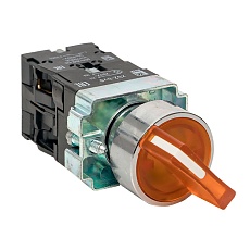 Переключатель BD21 2P c желтой подстветкой 230В NO EKF PROxima xb2-bk21-y-230