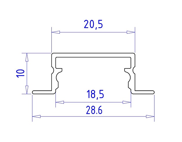 Встраиваемый профиль с рассеивателем Ambrella Illumination GP1200AL Фото № 2