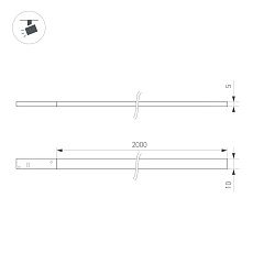 Трековый светодиодный светильник Arlight Mag-Microcosm-Flat-Elastic-L2000-16W Warm3000 043250 1
