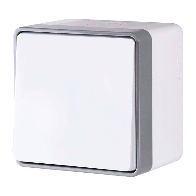 Выключатель одноклавишный влагозащищенный Werkel Gallant белый W5010201 4690389163920 Фото № 1