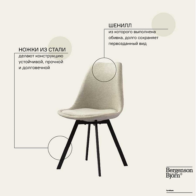 Кухонный стул Bergenson Bjorn Pirel BZPRL-CST-VLR-BG изображение 2 Кухонный стул Bergenson Bjorn Pirel BZPRL-CST-VLR-BG Фото № 2