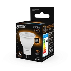 Лампа светодиодная Gauss GU4 3W 3000K матовая 132517103 4