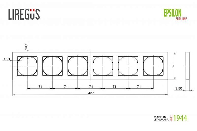 Рамка 6-постовая Liregus Epsilon шампань 28-3226 изображение 2 Рамка 6-постовая Liregus Epsilon шампань 28-3226 Фото № 2