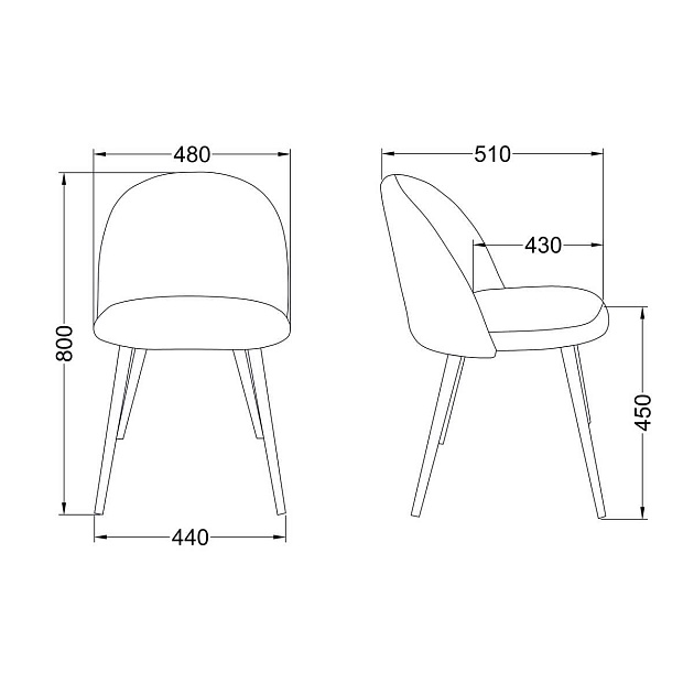 Кухонный стул AksHome Honnor голубой, велюр, цвет каркаса дуб 67620 Фото № 2