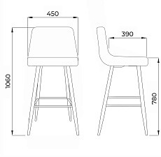 Барный стул AksHome Stella пыльная роза, велюр 75810 1