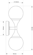 Настенный светильник KUTEK BARI BAR-K-2(Z) 2