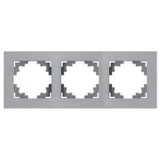 Рамка 3-местная, металл, STEKKER, MFR00-7003-03, серия Катрин, серебро 50019