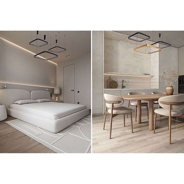 Подвесной светодиодный светильник Italline IT013-6024 black 3000K Фото № 7