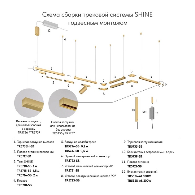 Шинопровод Denkirs Shine Base TR5710-SB Фото № 2