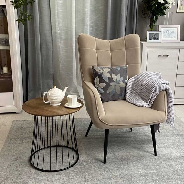 Кресло AksHome Bogema бежевый, велюр 78236 изображение 7 Кресло AksHome Bogema бежевый, велюр 78236 Фото № 7