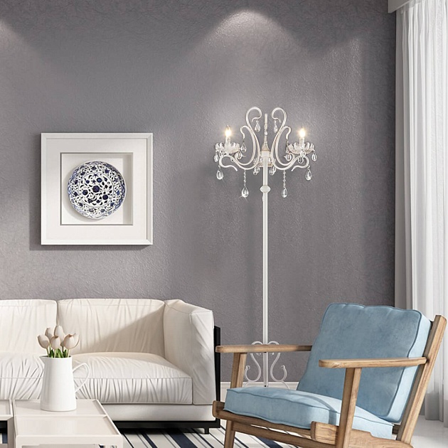 Торшер Eurosvet 12205/3F белый Strotskis Фото № 6