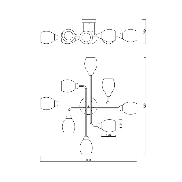 Потолочная люстра Escada Hope 1132/8P Black Фото № 2