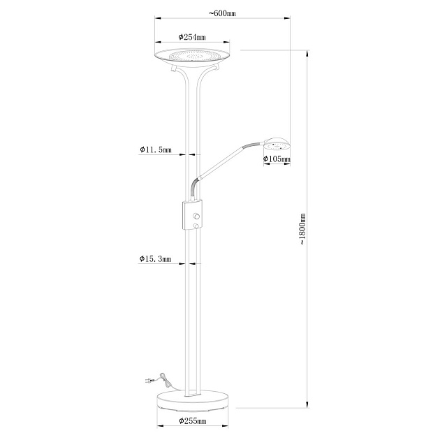 Торшер Arte Lamp Duetto A4329PN-2PB Фото № 2