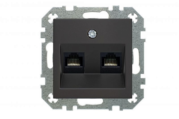 Розетка 2xRJ45 Liregus Retro черный матовый 29-236 Фото № 3