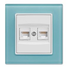 Розетка 2xLAN Vesta-Electric Exclusive Blue голубая FRZ00041023SIN