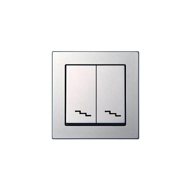 Переключатель двухклавишный Liregus серебро 28-179 изображение 1 Переключатель двухклавишный Liregus серебро 28-179 Фото № 1