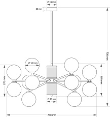 Подвесной светильник KUTEK ERBA ERB-ZW-6(ZM/3)CB 1