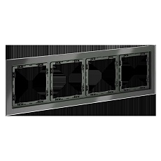 Рамка стеклянная Voltum S70 на 4 поста, (титан, стекло) VLS110406 2
