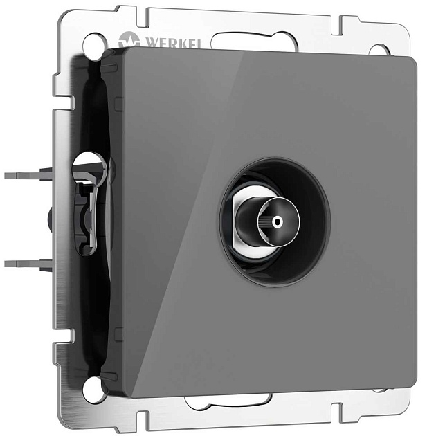 ТВ-розетка Werkel оконечная графит акрил W1183044 4690389197550 Фото № 1