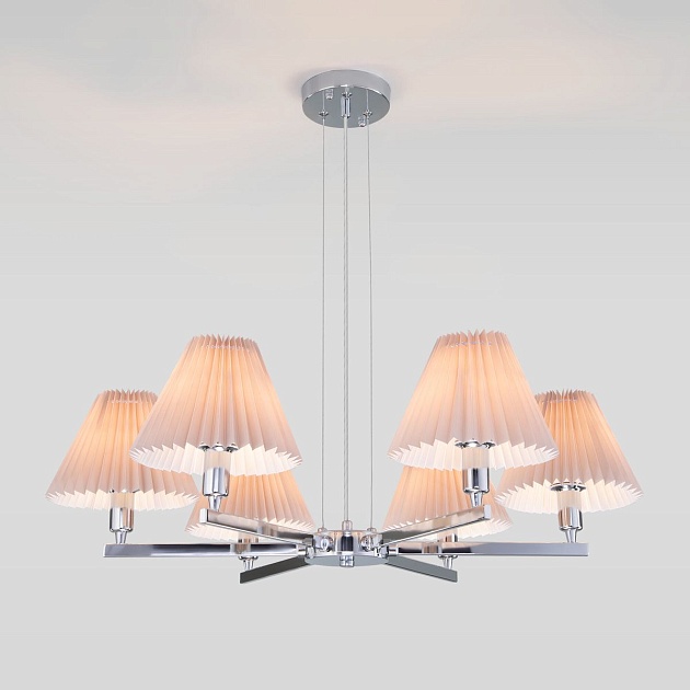 Подвесная люстра Eurosvet Peony 60136/6 хром/серый Фото № 6