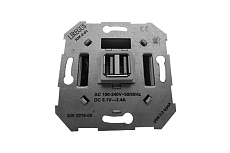 Розетка 2xUSB Liregus Epsilon антрацит 28-1136 3
